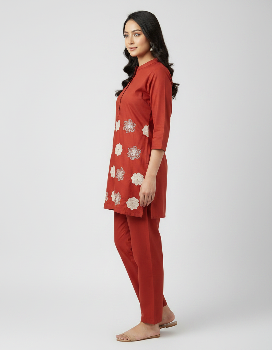 163727- KURTI FLORA-ORANGE - Image 2