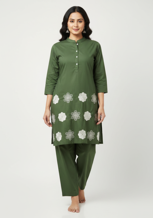 163727- KURTI FLORA-GREEN